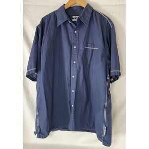 Men's Size XL Ferruche Blue Short Sleeve Button Up Shirt